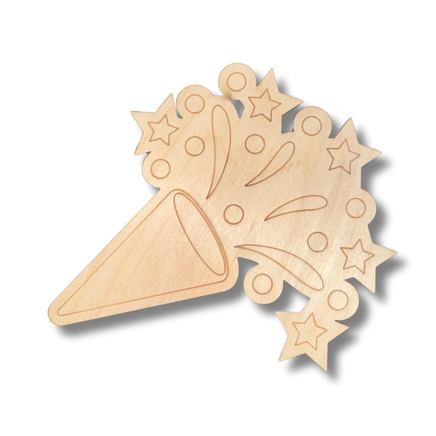 Unfinished Wood Etched Confetti Shape | Paint By Line Crafts | up to 30" DIY