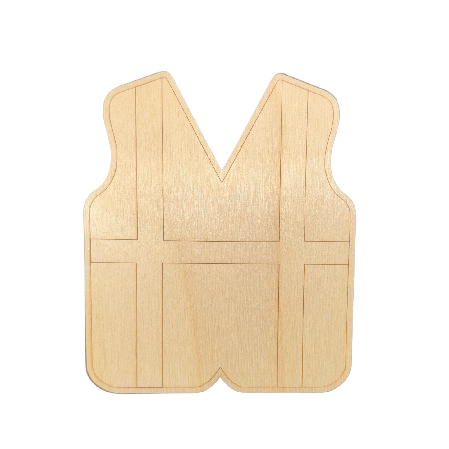 Unfinished Wood Etched Construction Vest Shape | Paint By Line Crafts | up to 30" DIY