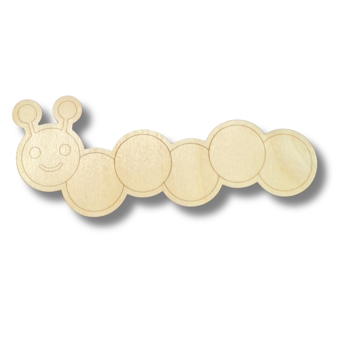 Unfinished Wood Etched Caterpillar Shape | Paint By Line Crafts | up to 30" DIY