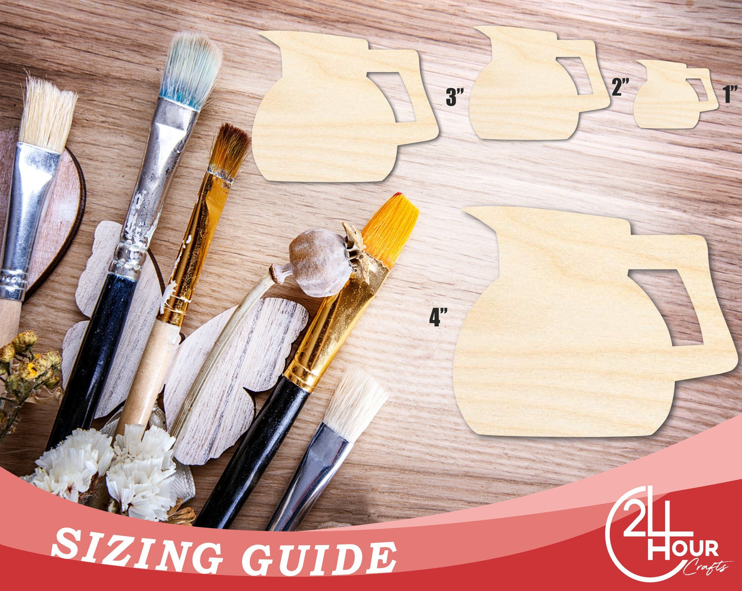 Unfinished Coffee Pot Shape | Craft Cutout | up to 46" DIY