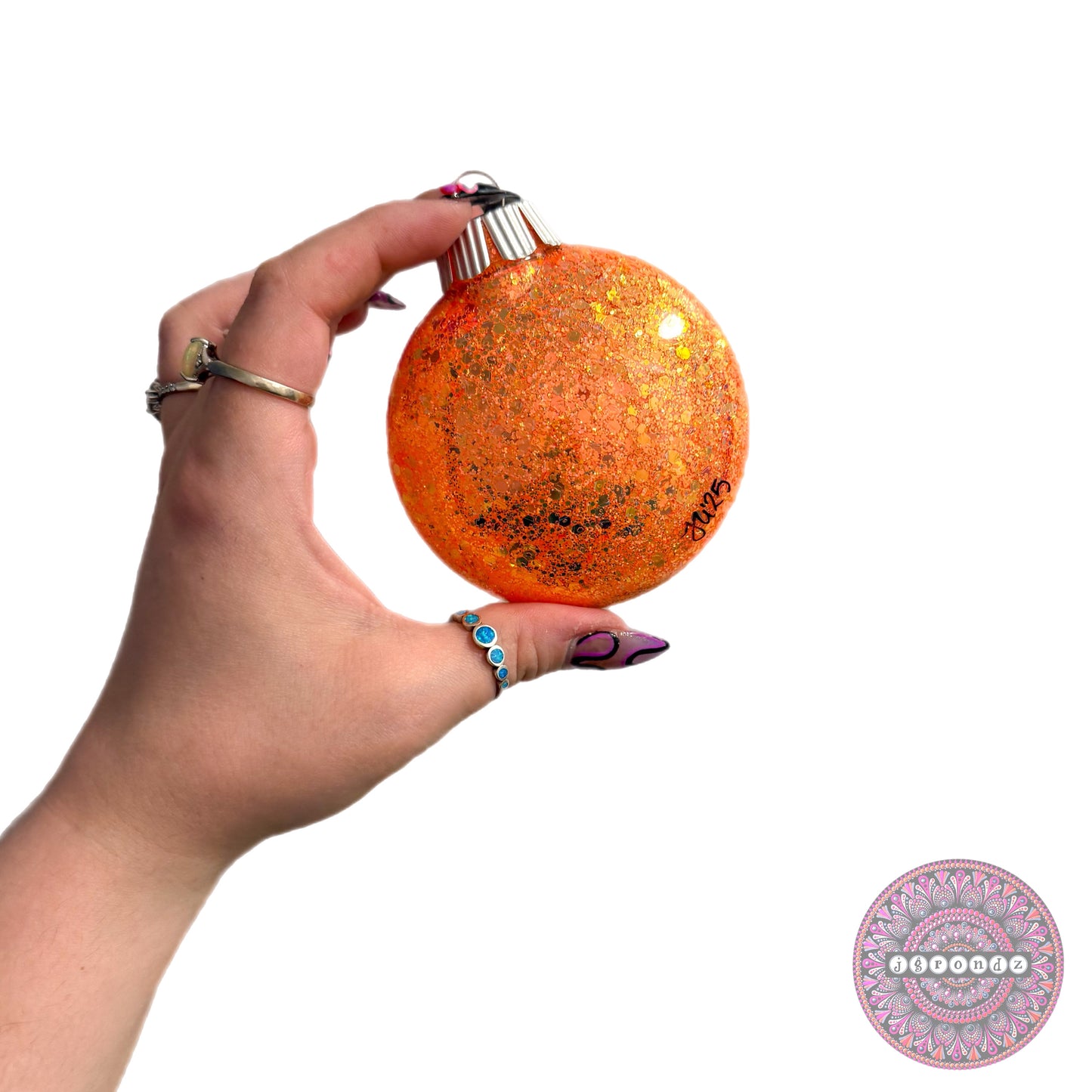 3” Halloween Mandala Glitter Ornament