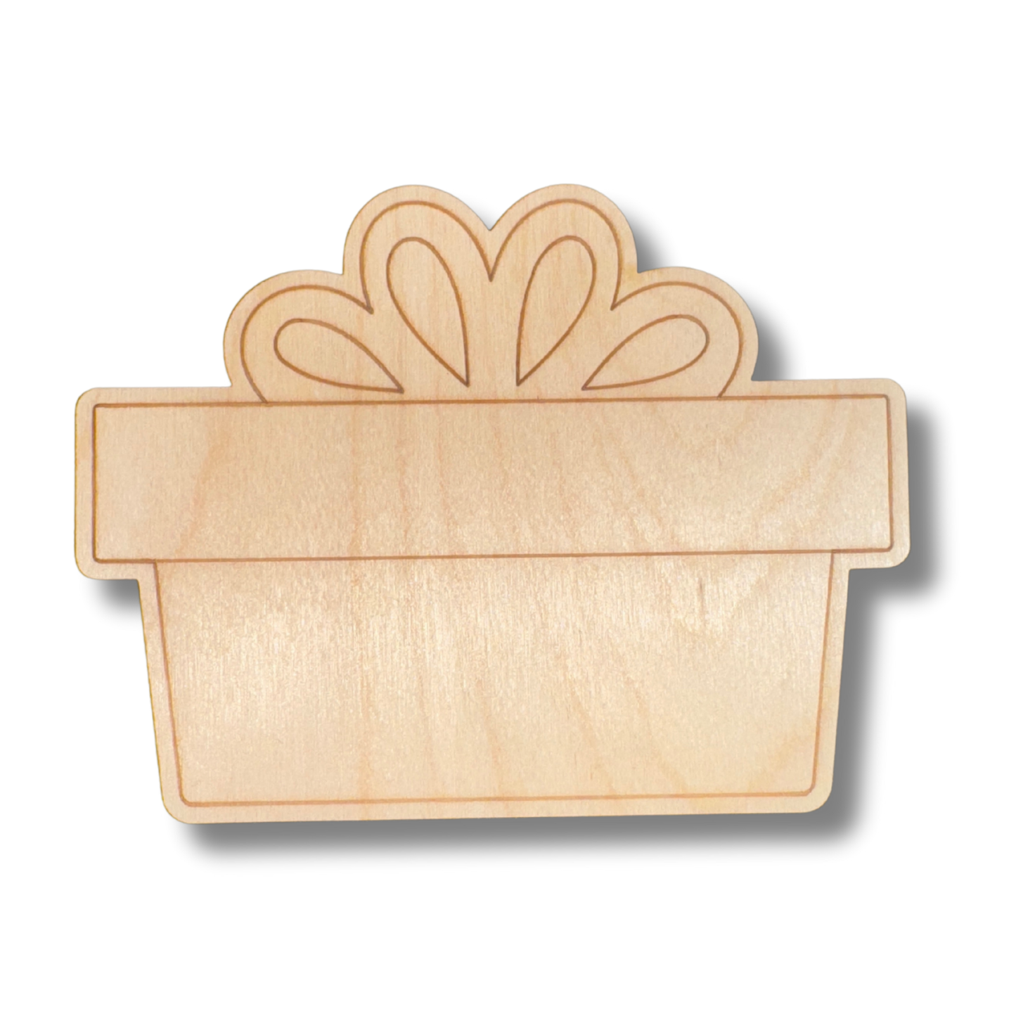 Unfinished Wood Etched Small Gift Shape | Paint By Line Crafts | up to 30" DIY
