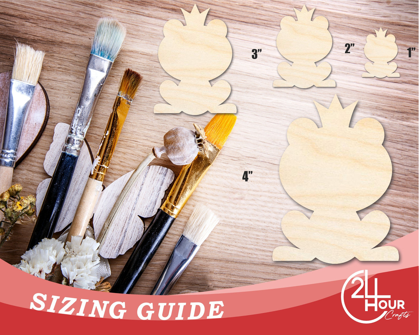 Unfinished Frog Prince Wood Cutout Shape | DIY Craft Cutout | up to 46" DIY