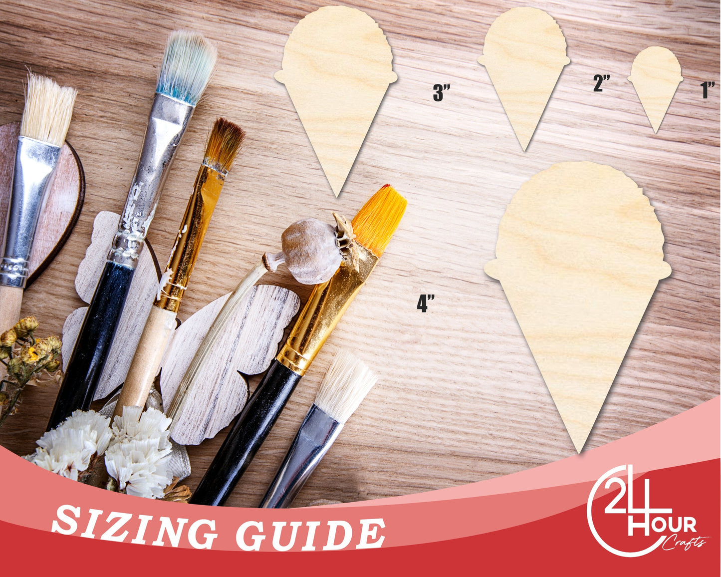 Unfinished Snow Cone Shape | DIY Craft Cutout | up to 46" DIY