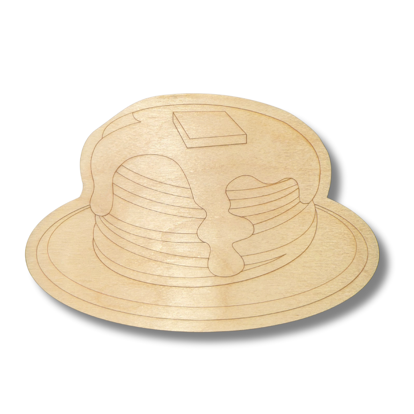 Unfinished Wood Etched Stack of Pancakes Shape | Paint By Line Crafts | up to 30" DIY