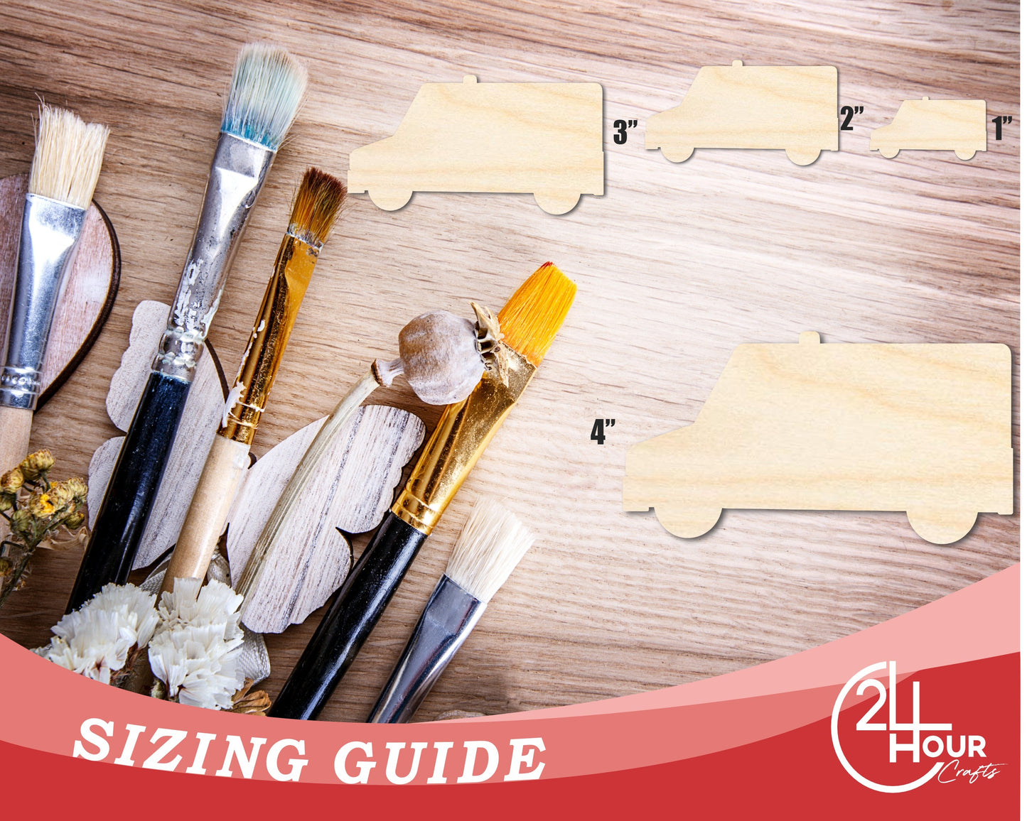 Unfinished Cartoon Ambulance Shape | DIY Craft Cutout | up to 46" DIY