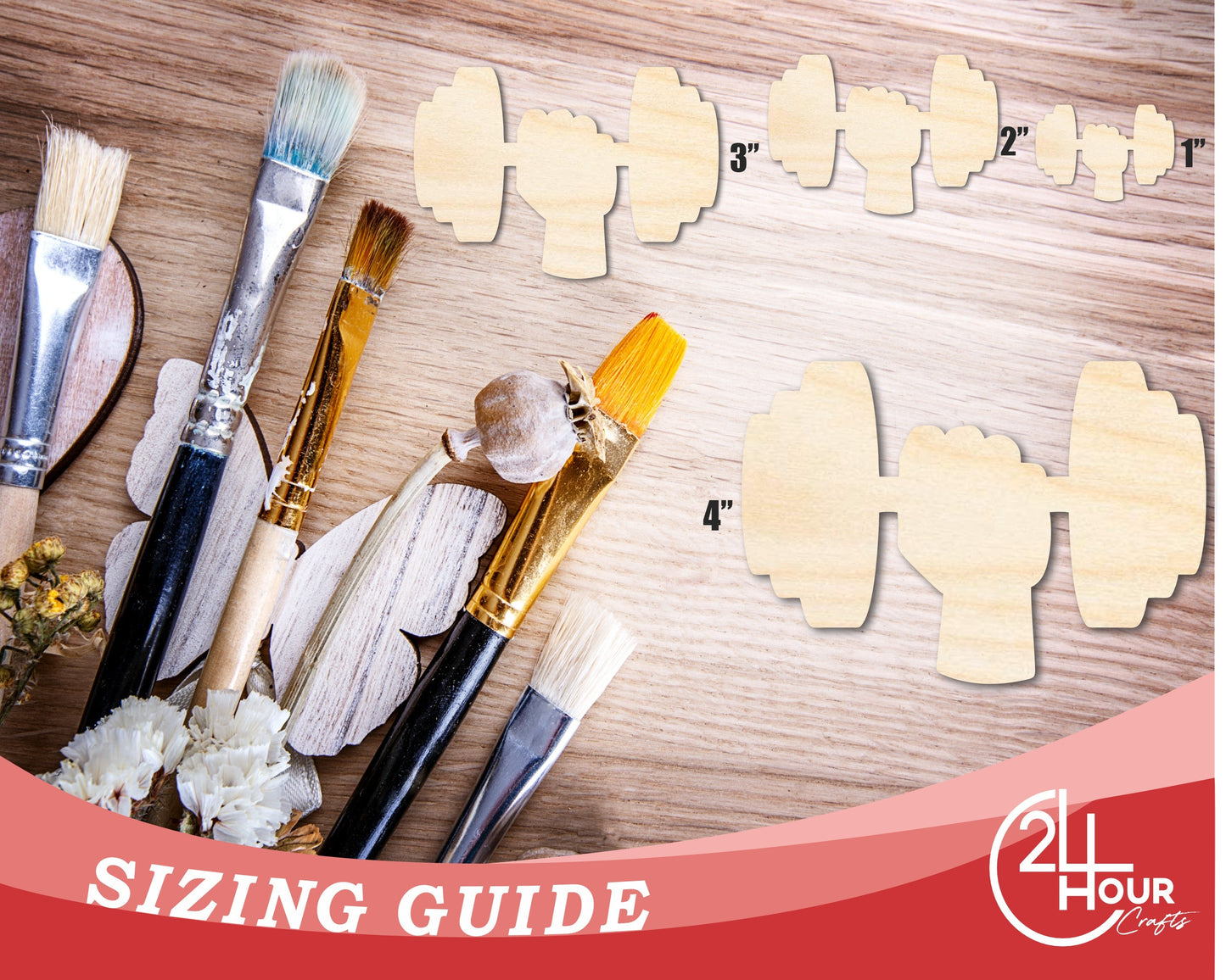 Unfinished Dumbbell Shape | DIY Craft Cutout | up to 46" DIY