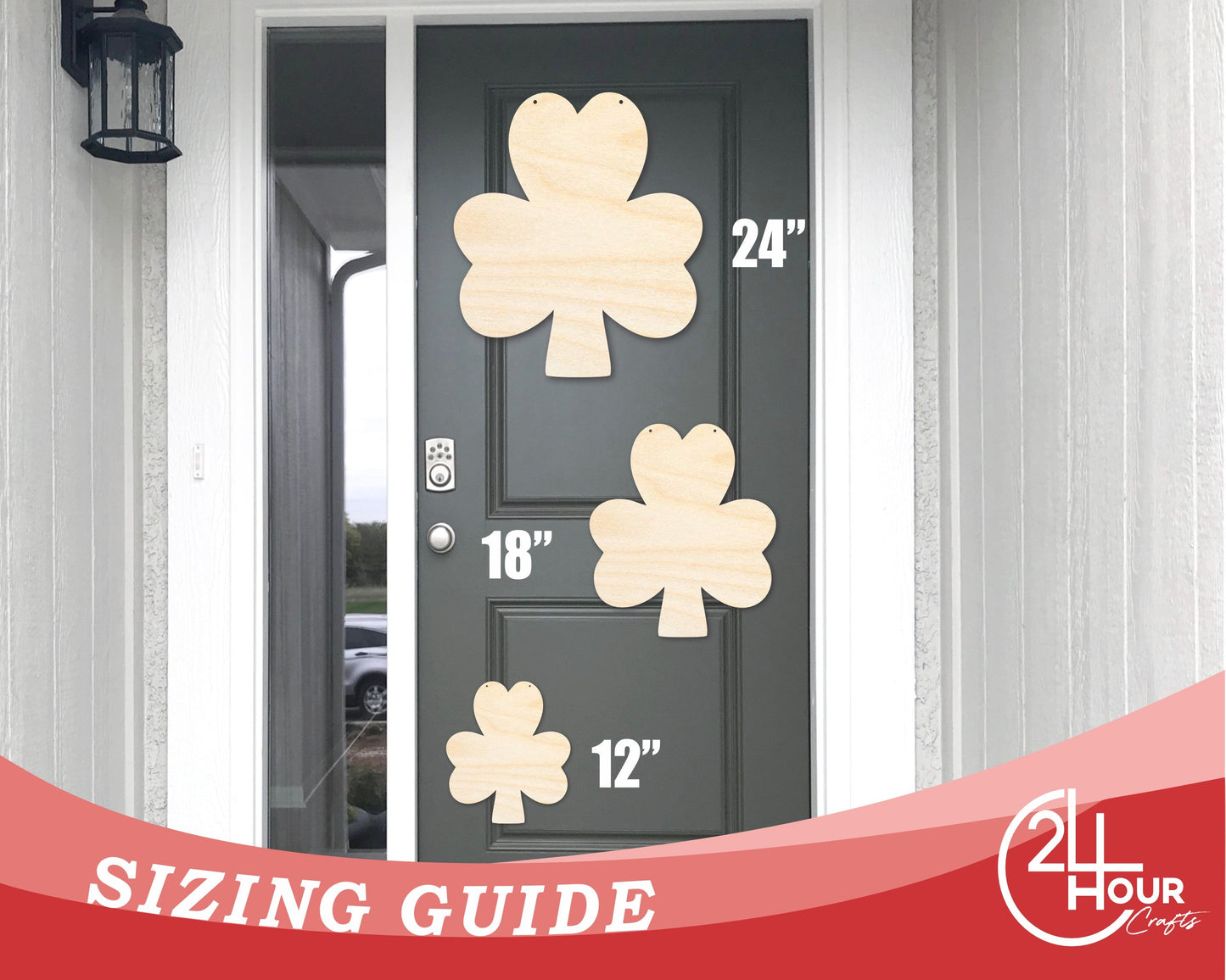 Unfinished Shamrock Door Hanger | DIY Craft Cutout | Door Hanger | up to 46" DIY