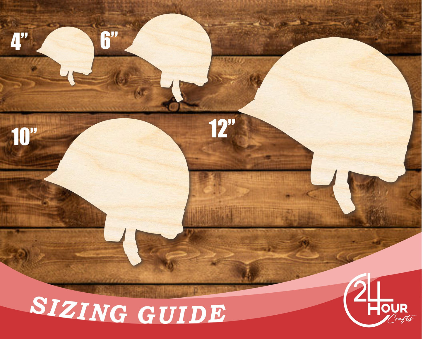 Unfinished Wood Army Helmet Shape | DIY Craft Cutout | up to 46" DIY