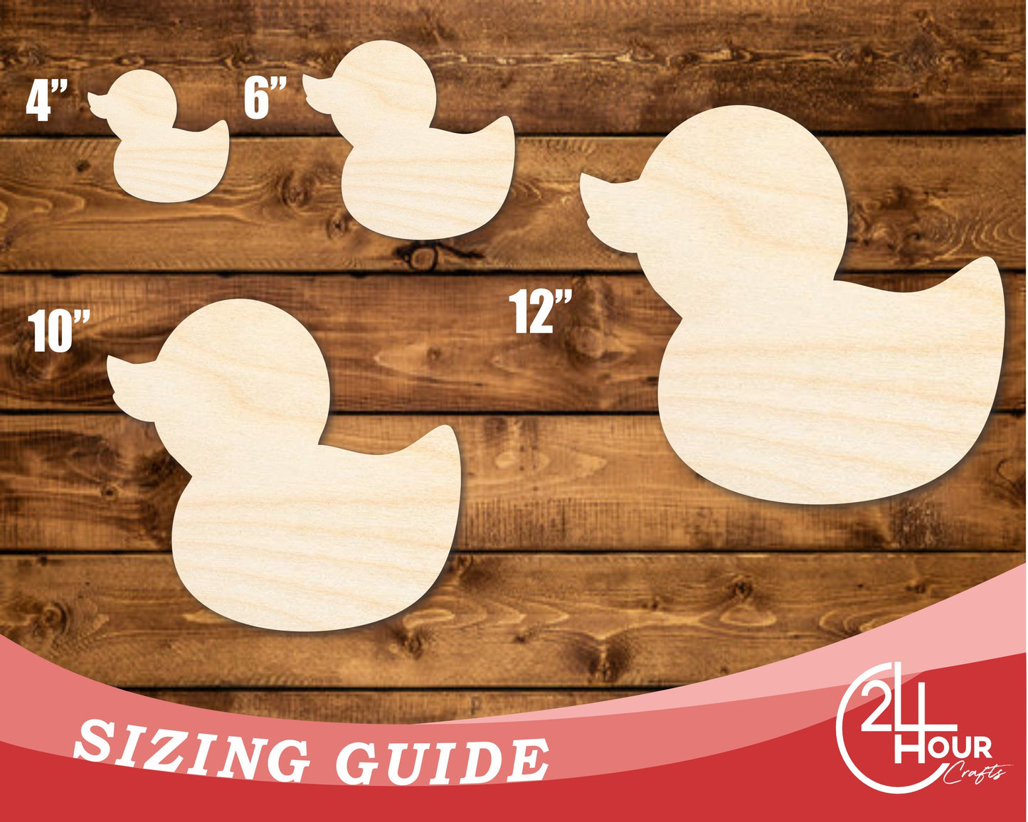 Unfinished Wood Cute Rubber Duck Shape | DIY Craft Cutout | up to 46" DIY