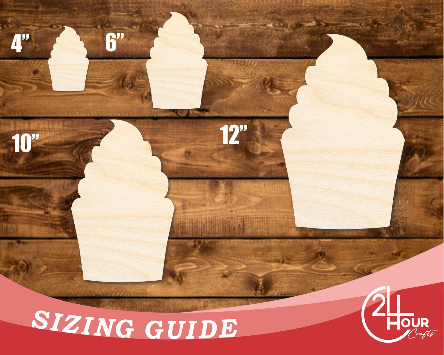 Unfinished Wood Cupcake Shape | DIY Craft Cutout | up to 46" DIY