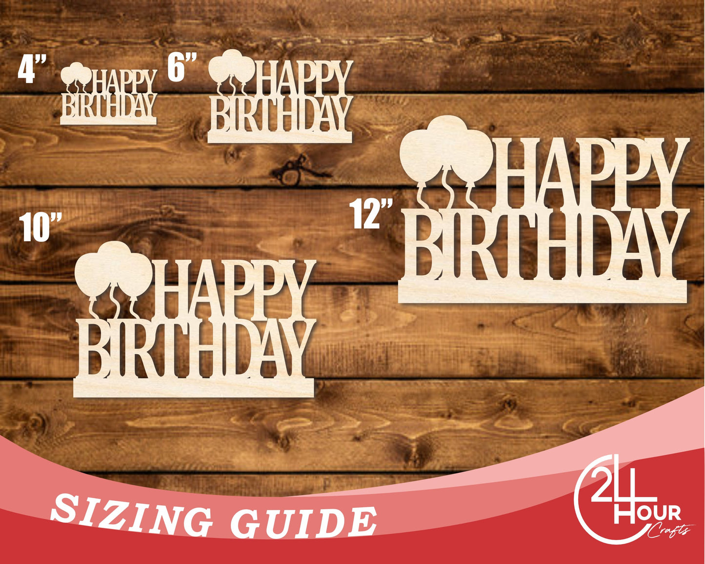 Unfinished Wood Happy Birthday Shape | DIY Craft Cutout | up to 46" DIY