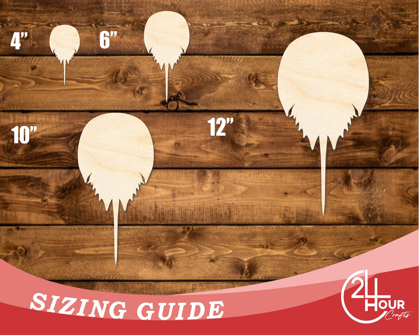 Unfinished Wood Horseshoe Crab Shape | DIY Craft Cutout | up to 46" DIY