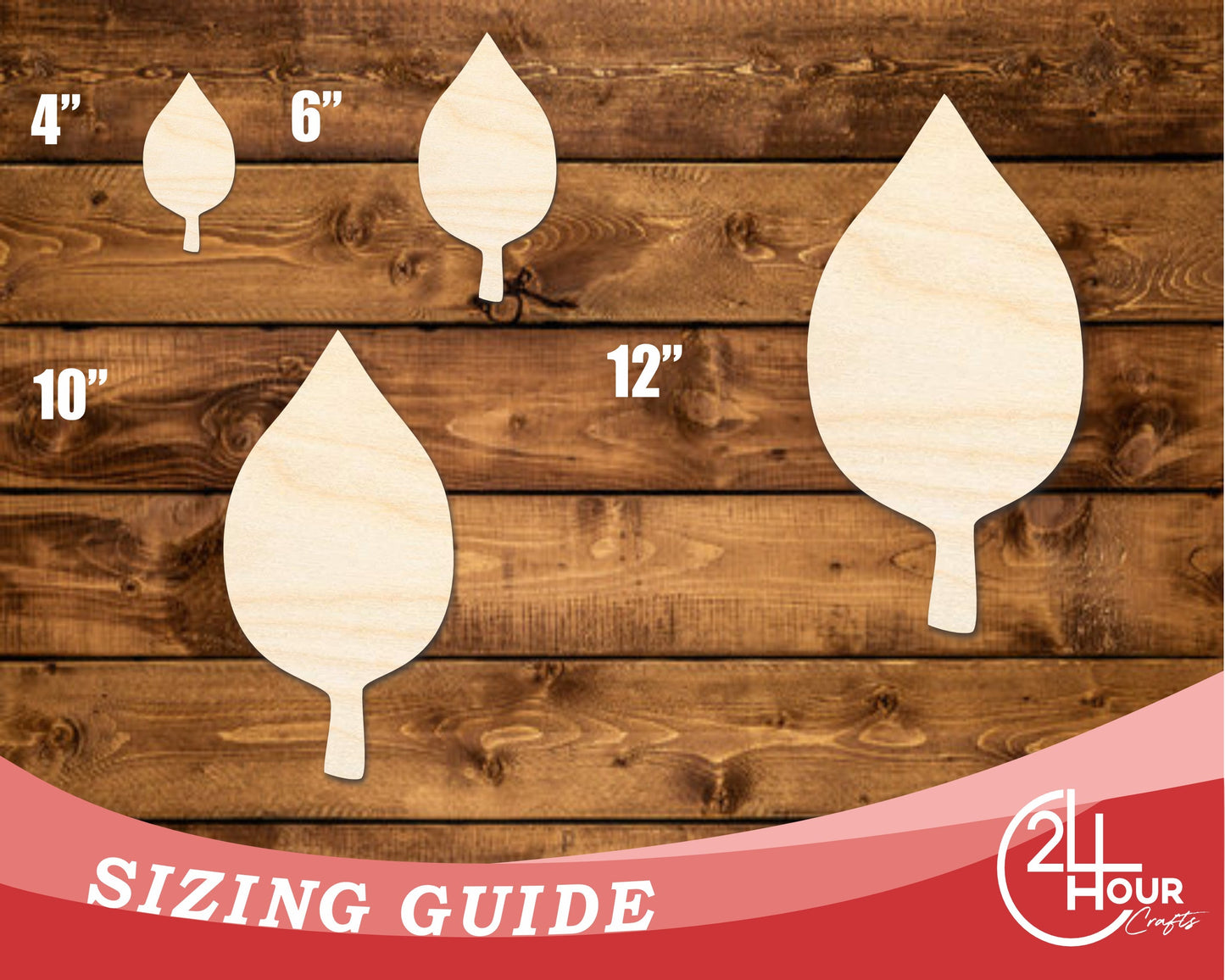 Unfinished Wood Simple Fall Leaf Shape | DIY Craft Cutout | up to 46" DIY