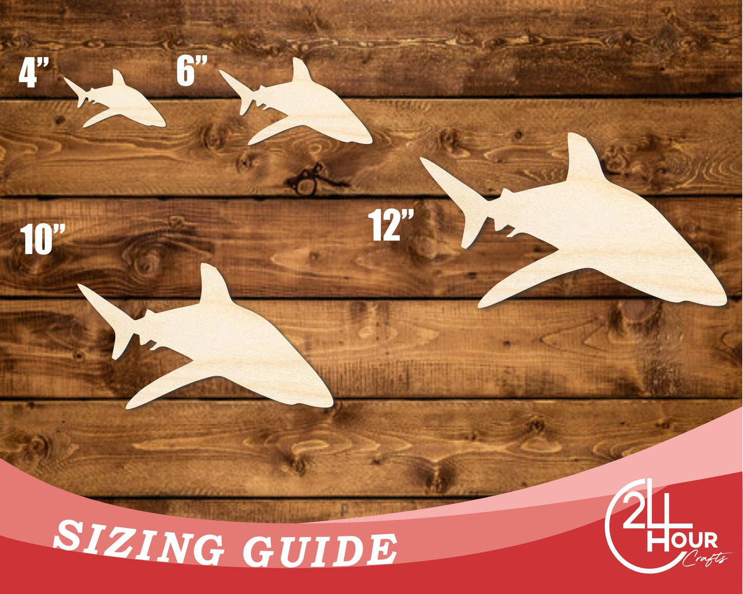 Unfinished Wood Sand Tiger Shark Shape | DIY Craft Cutout | up to 46" DIY