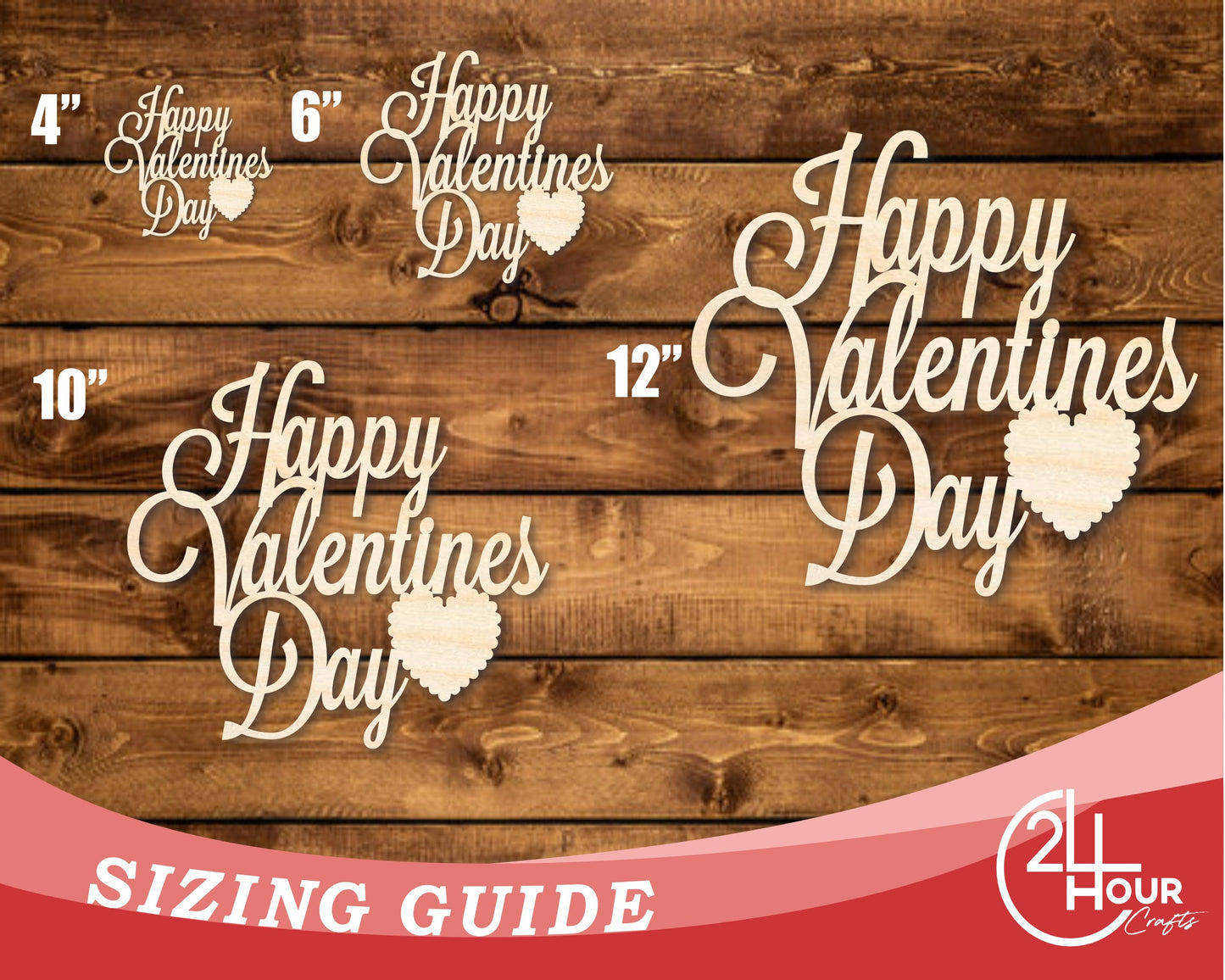 Unfinished Wood Happy Valentines Day Shape | DIY Craft Cutout | up to 46" DIY