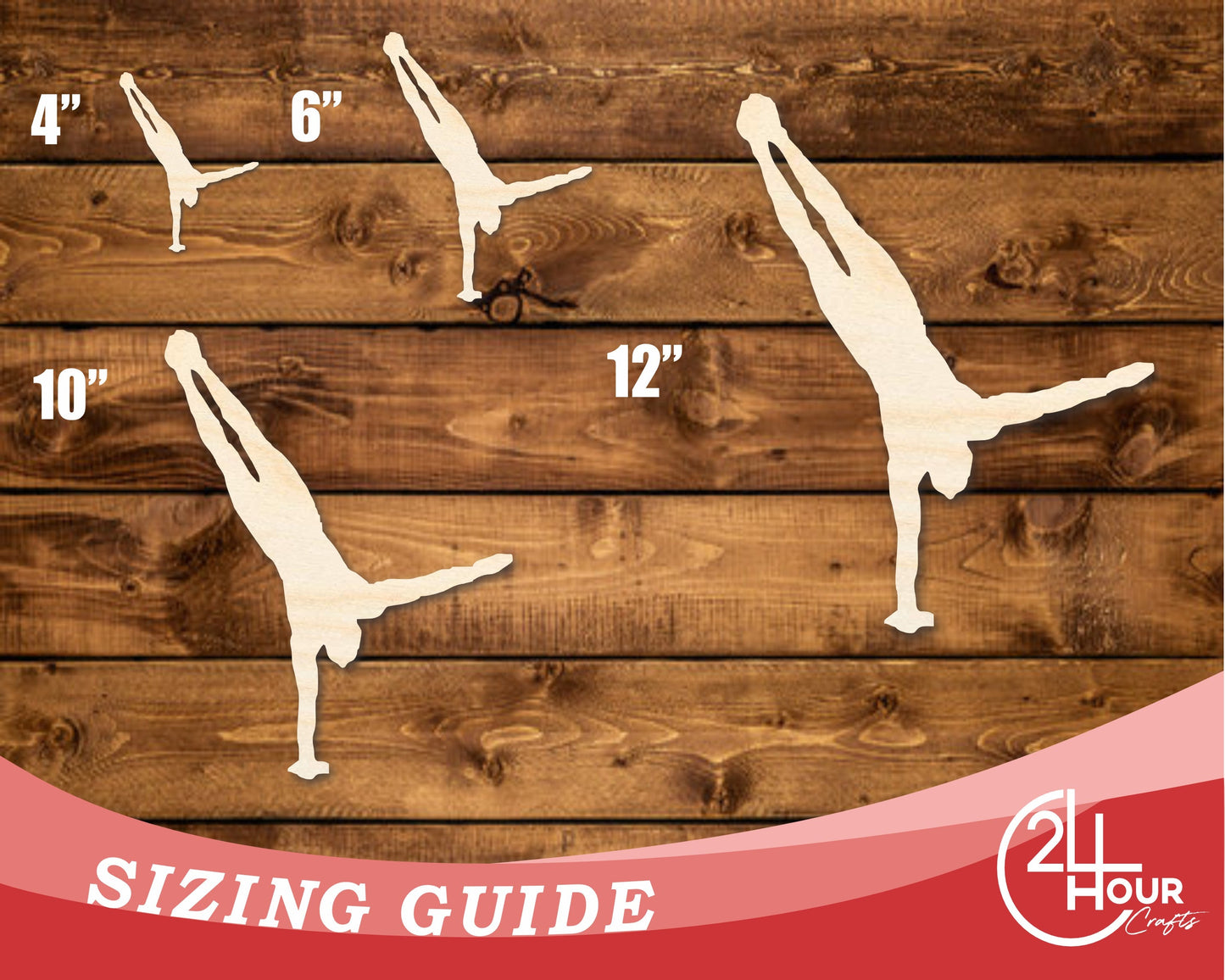 Unfinished Wood Gymnast Hand Stand Shape | DIY Craft Cutout | up to 46" DIY