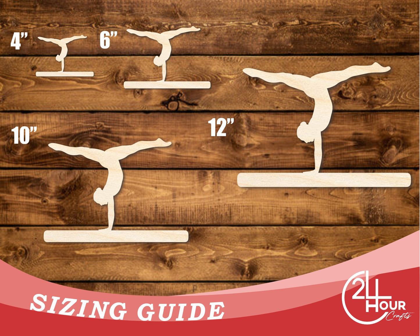 Unfinished Wood Gymnast Balance Beam Shape | DIY Craft Cutout | up to 46" DIY