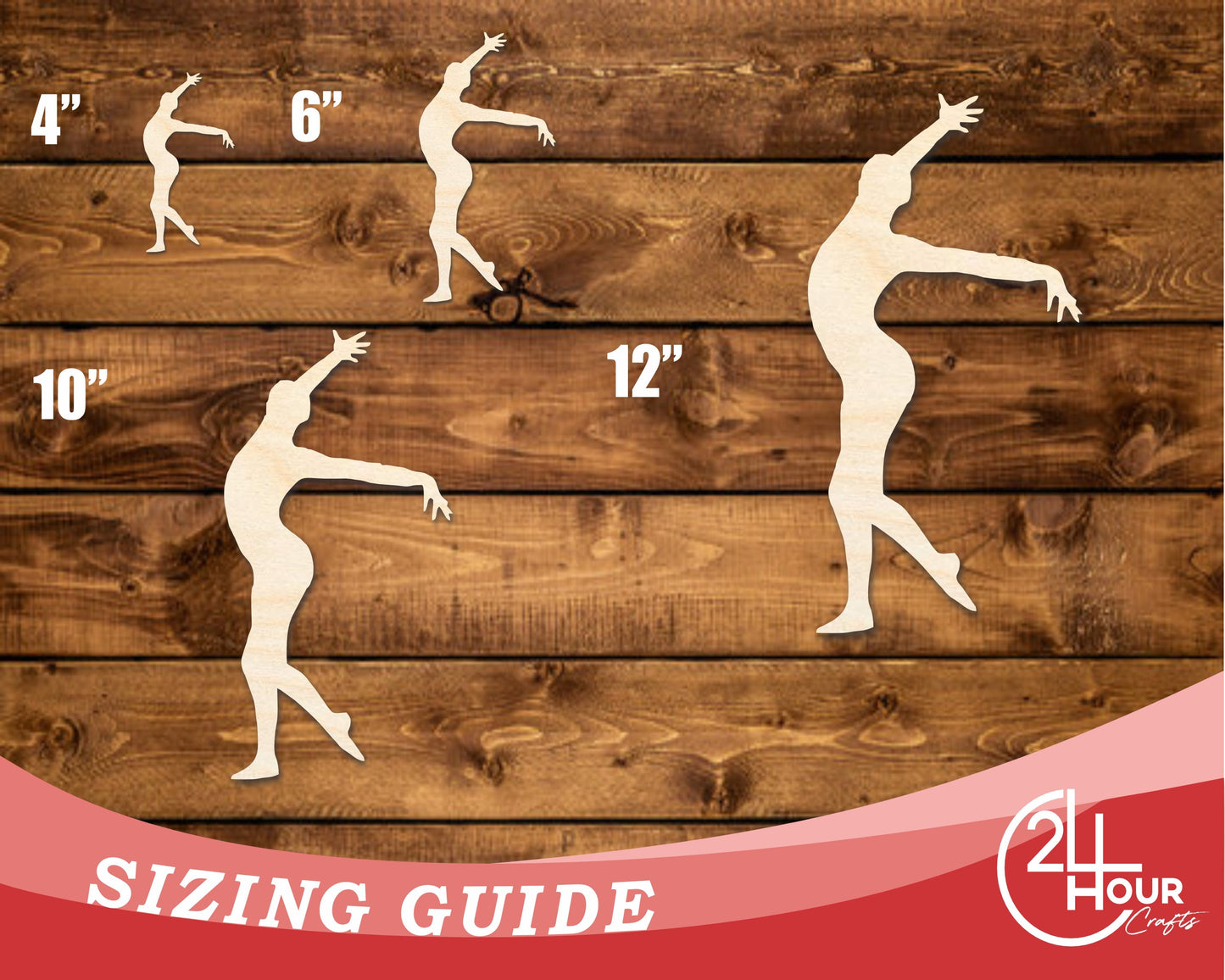 Unfinished Wood Gymnast Pose Shape | DIY Craft Cutout | up to 46" DIY