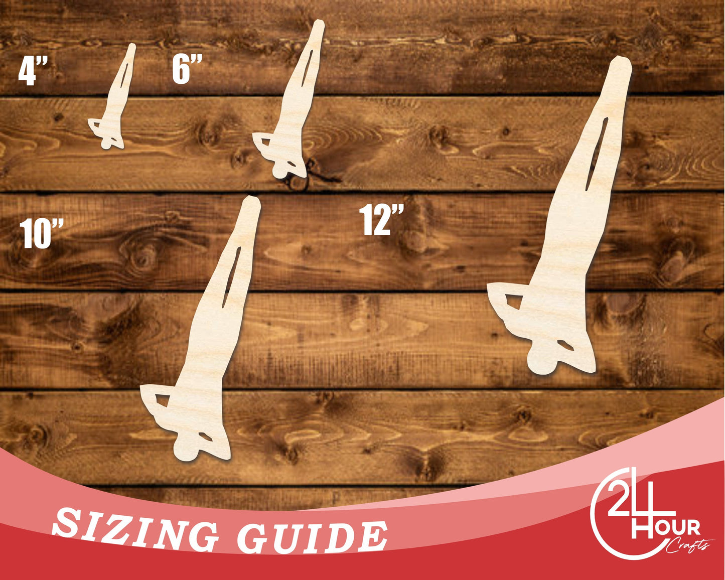 Unfinished Wood Gymnast Flip Shape | DIY Craft Cutout | up to 46" DIY