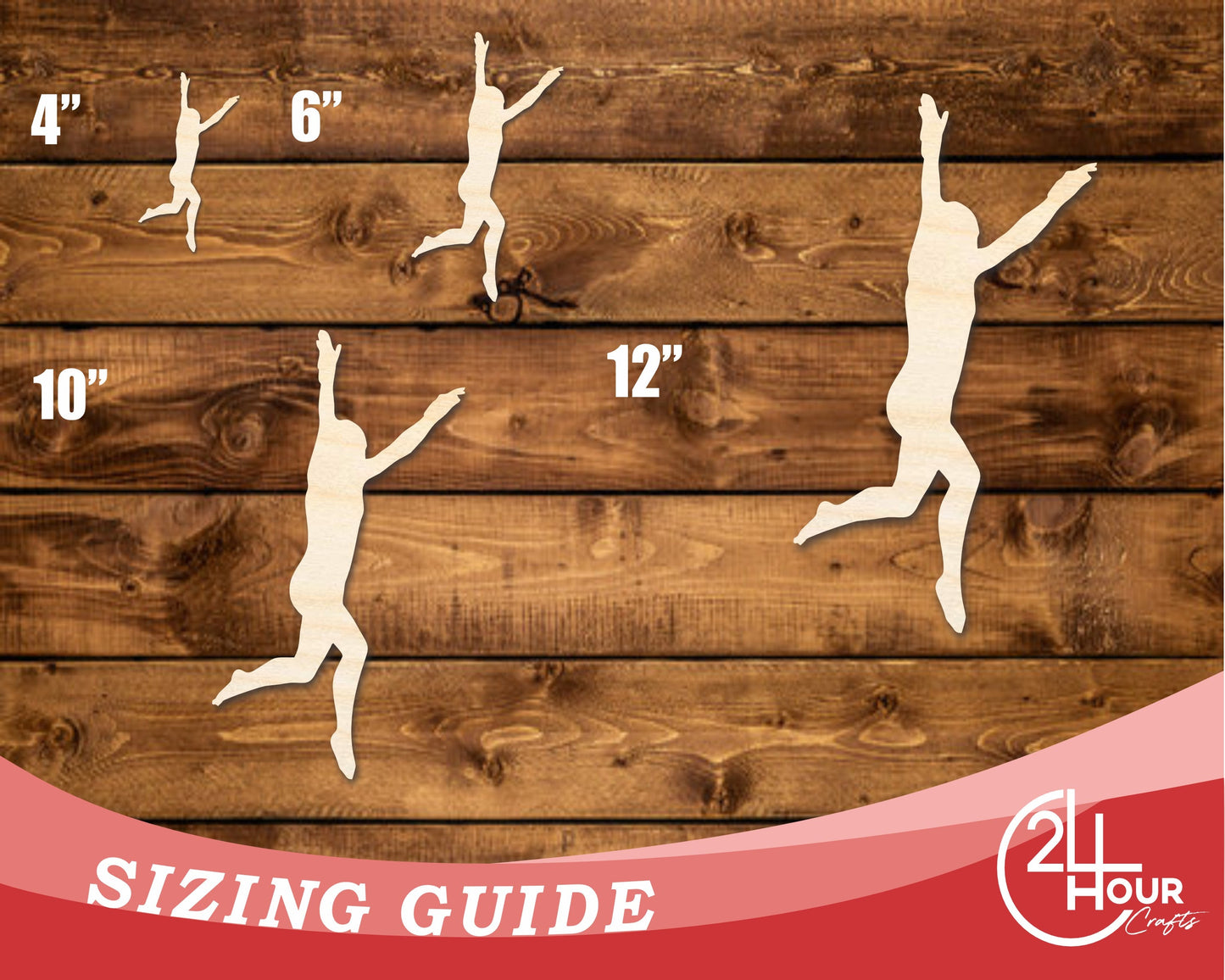 Unfinished Wood Gymnast Roundoff Shape | DIY Craft Cutout | up to 46" DIY
