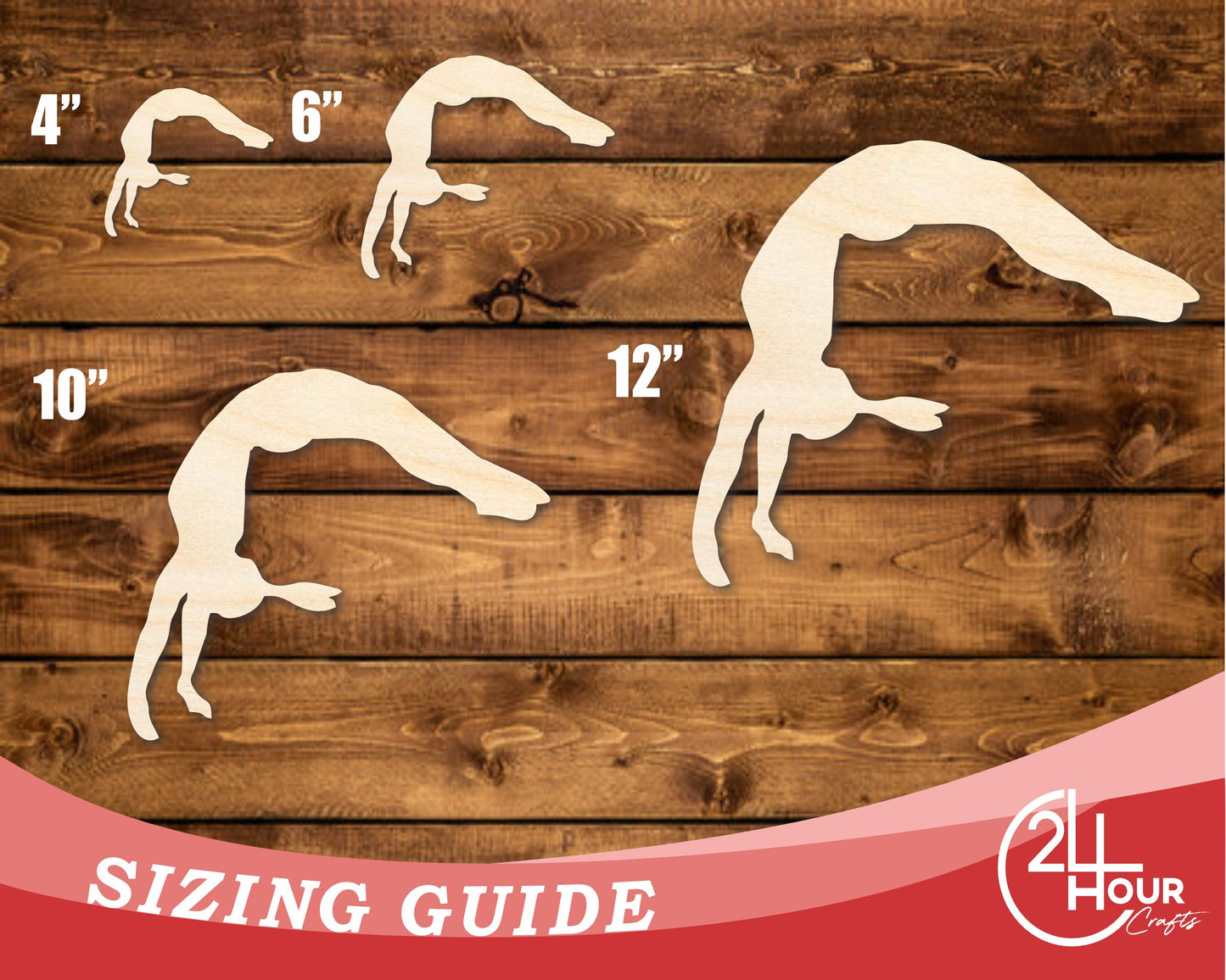 Unfinished Wood Gymnast Handspring Shape | DIY Craft Cutout | up to 46" DIY