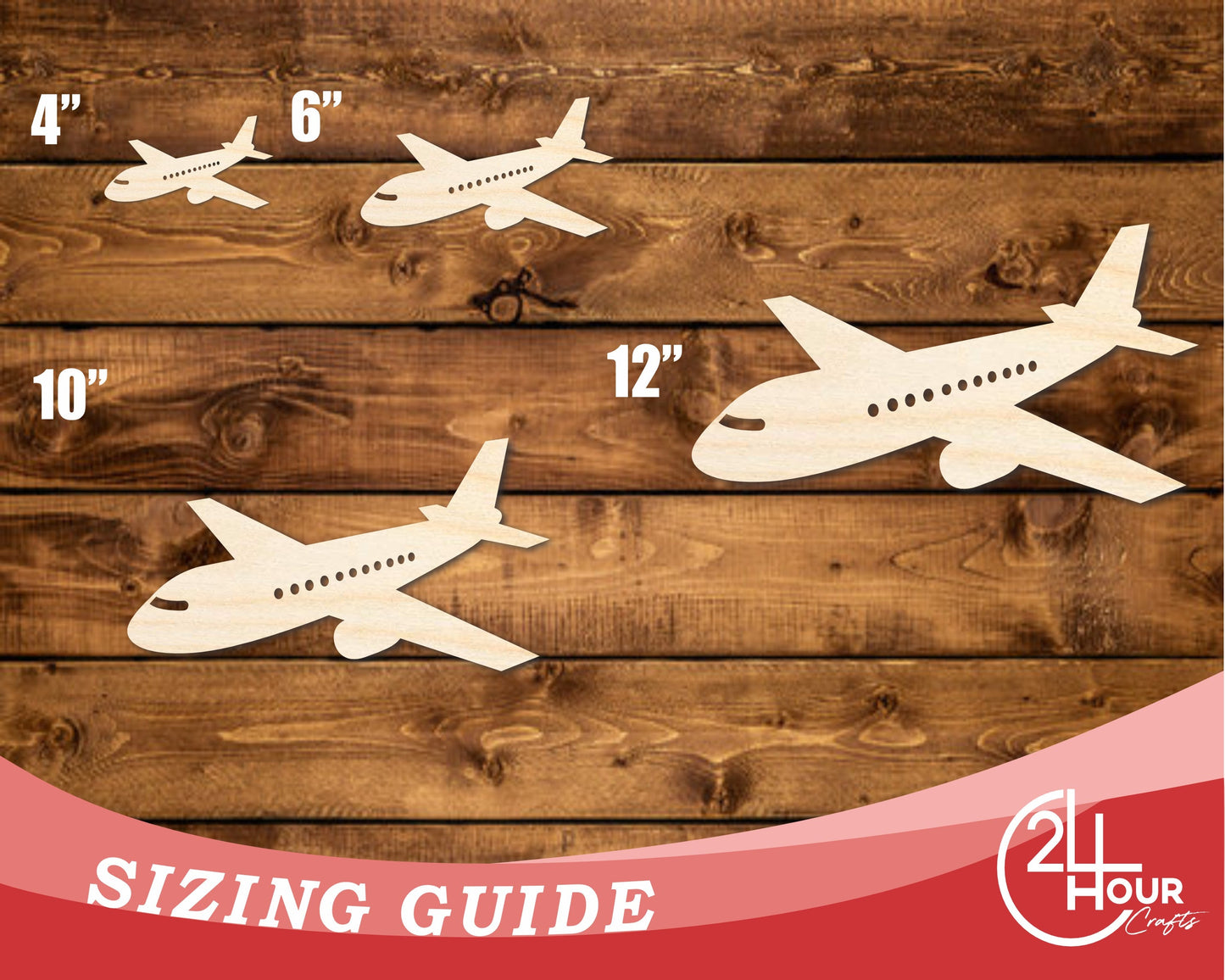 Unfinished Wood Air Plane Shape | DIY Craft Cutout | up to 46" DIY