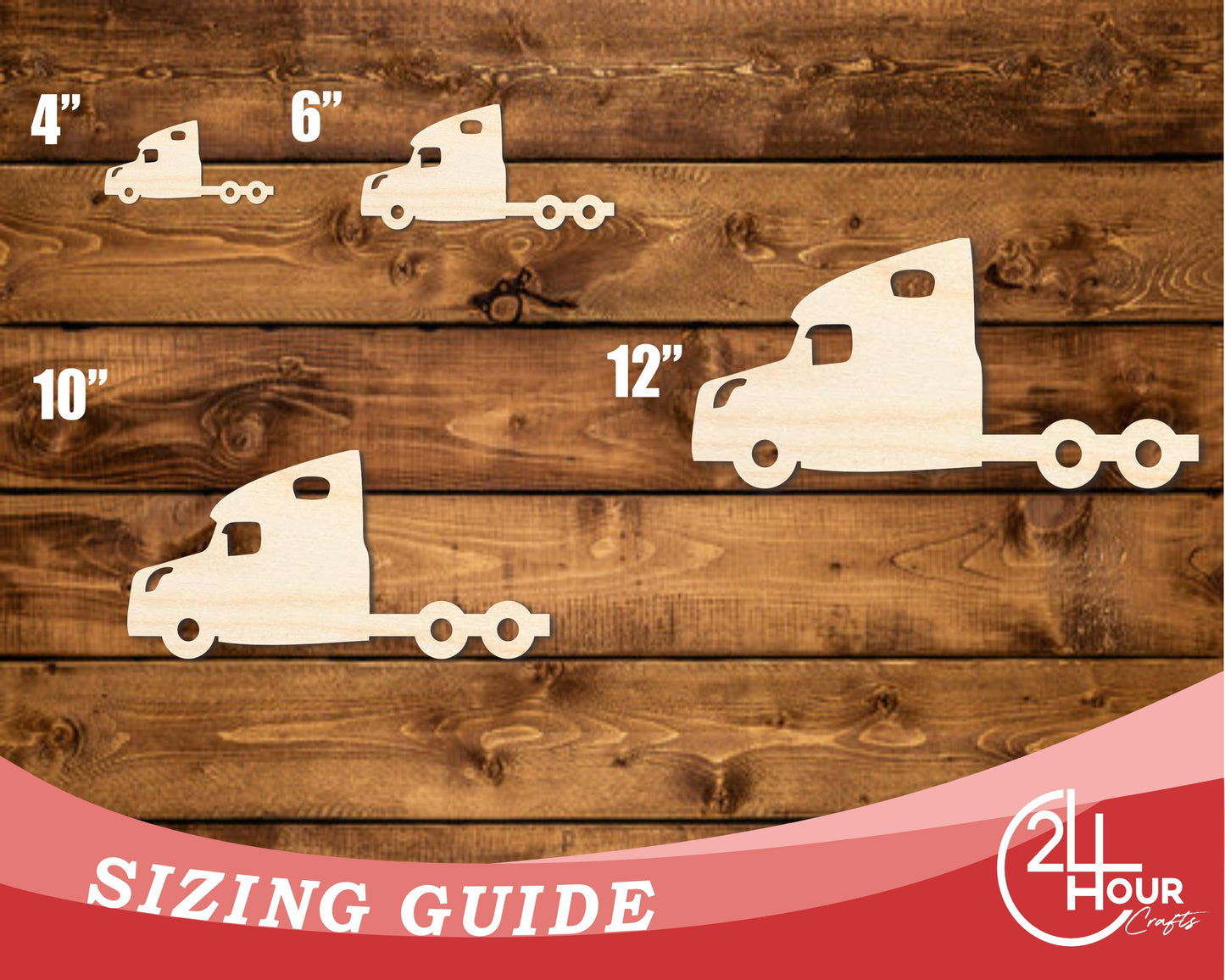 Unfinished Wood Large Truck Shape | DIY Craft Cutout | up to 46" DIY