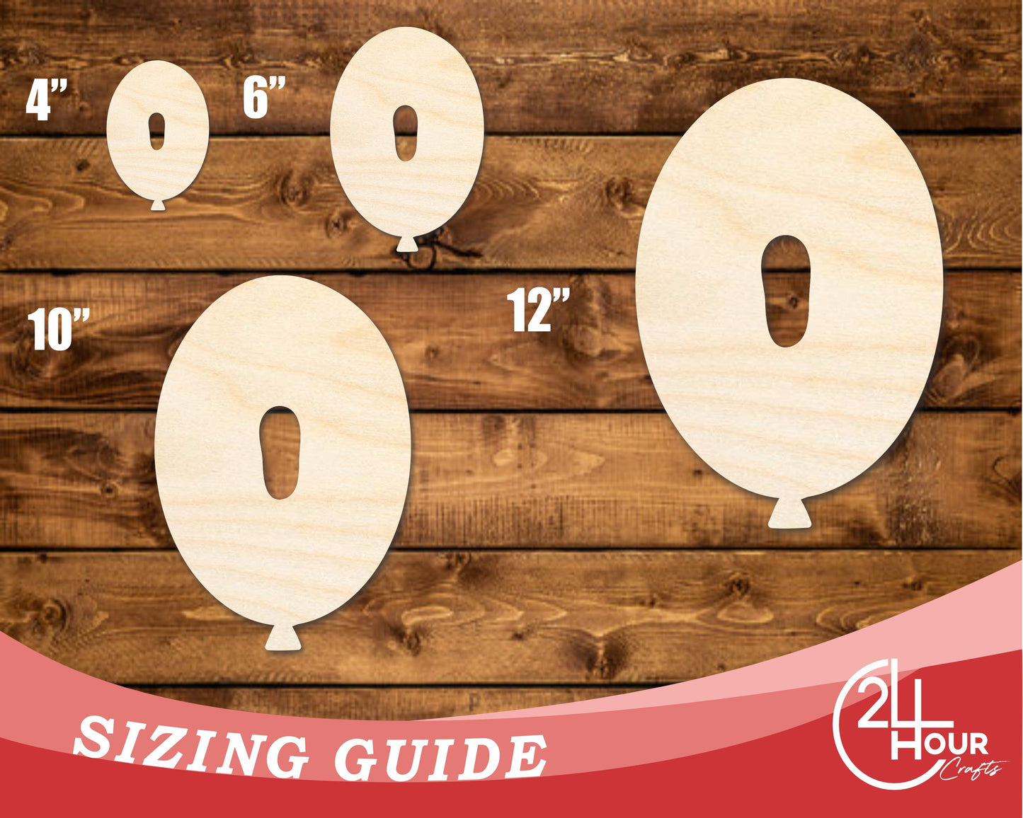 Unfinished Wood Balloon Letter O Shape | DIY Craft Cutout | up to 46" DIY