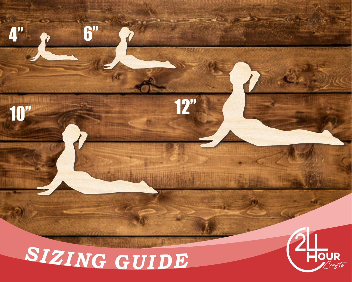 Unfinished Wood Yoga Cobra Pose Shape | DIY Craft Cutout | up to 46" DIY