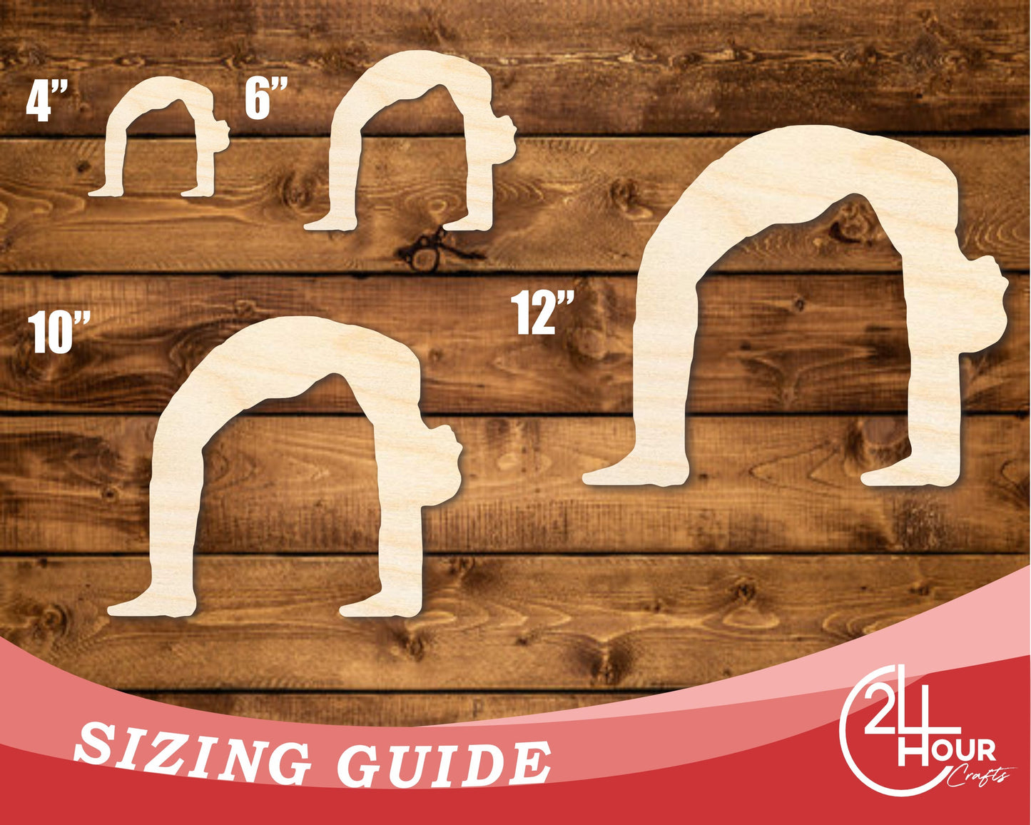 Unfinished Wood Yoga Wheel Pose Shape | DIY Craft Cutout | up to 46" DIY