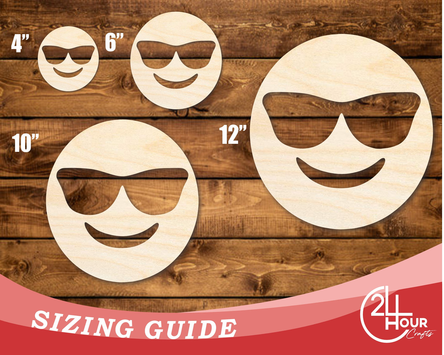 Unfinished Wood Sunglass Face Shape | DIY Craft Cutout | up to 46" DIY