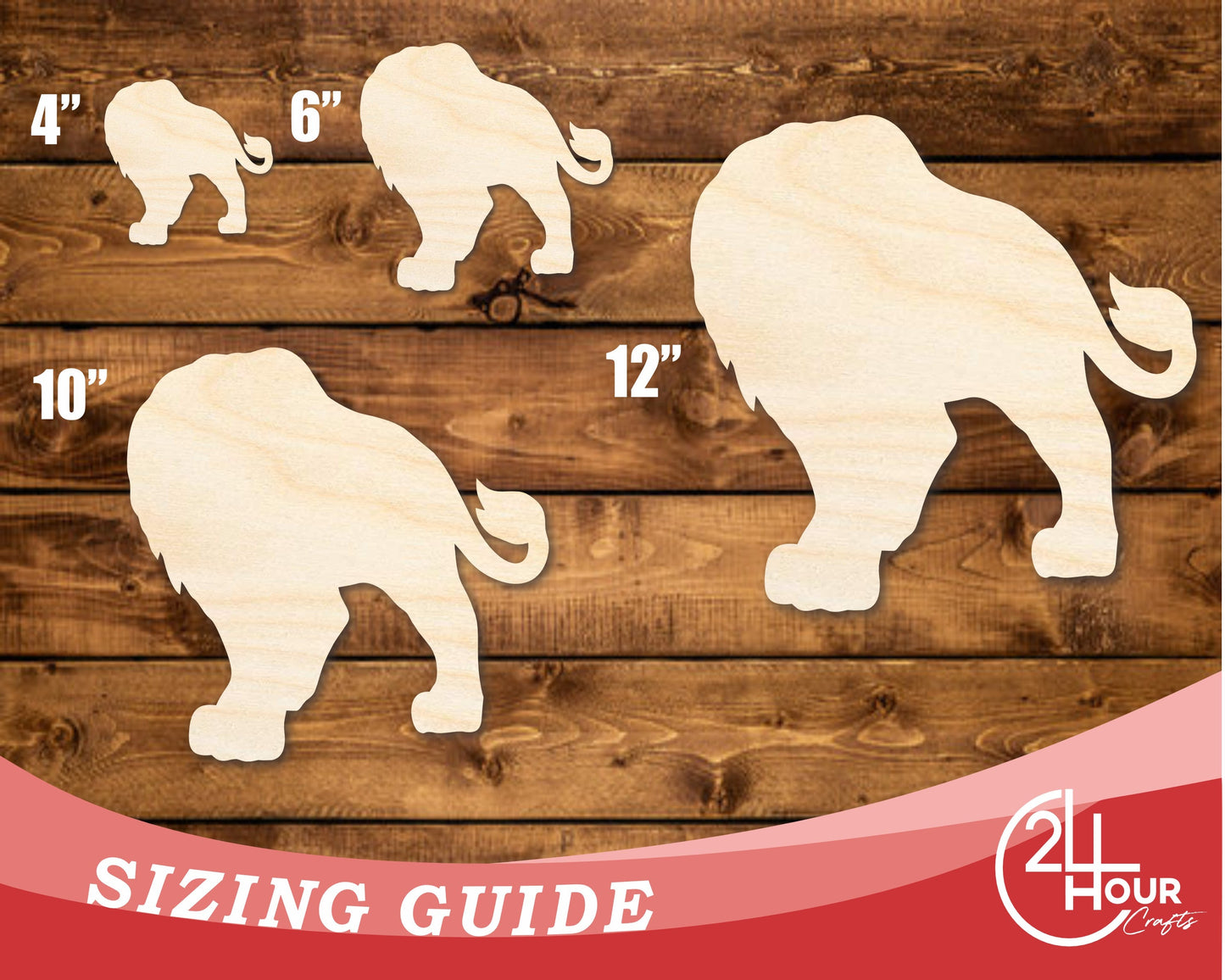 Unfinished Wood Lion Mascot Shape | DIY Craft Cutout | up to 46" DIY