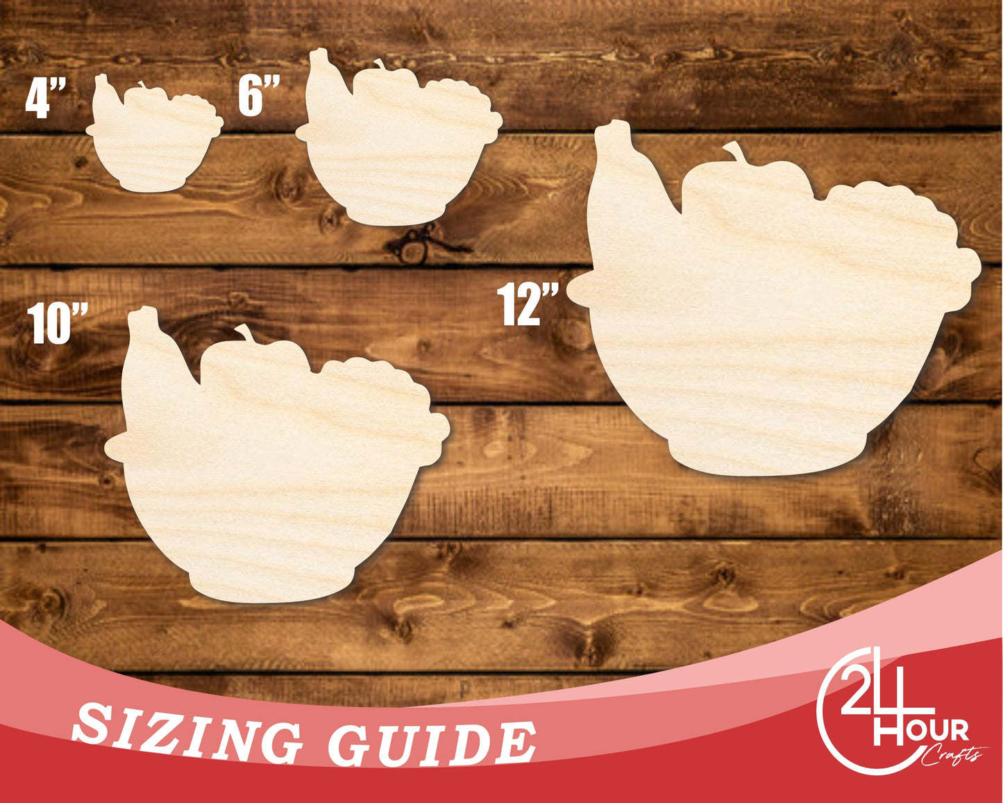Unfinished Wood Fruit Basket Shape | DIY Craft Cutout | up to 46" DIY