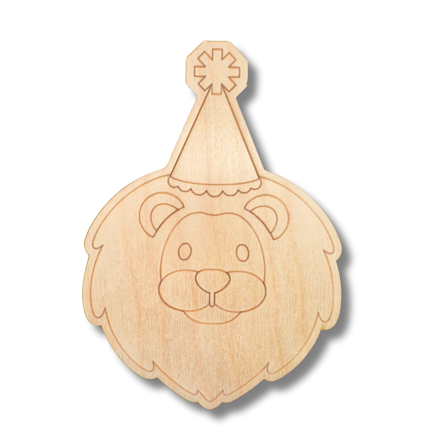Unfinished Wood Etched Birthday Lion Shape | Paint By Line Crafts | up to 30" DIY