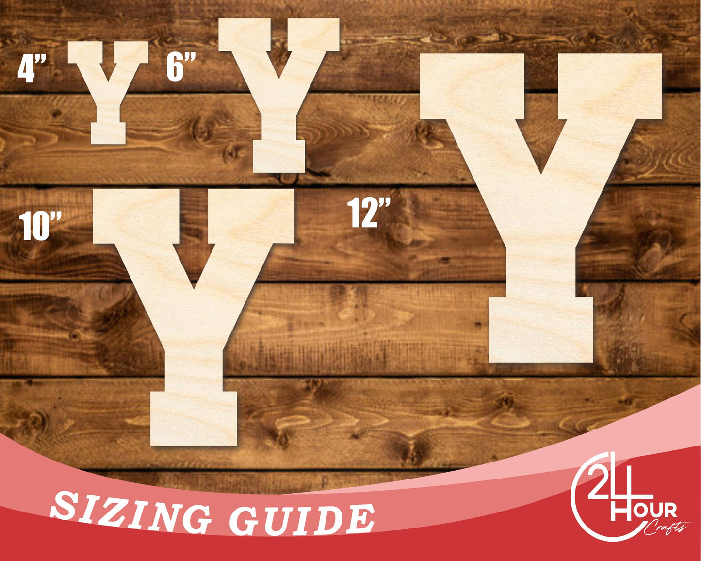 Unfinished Wood Varsity Team Font - Y Shape | DIY Craft Cutout | up to 46" DIY