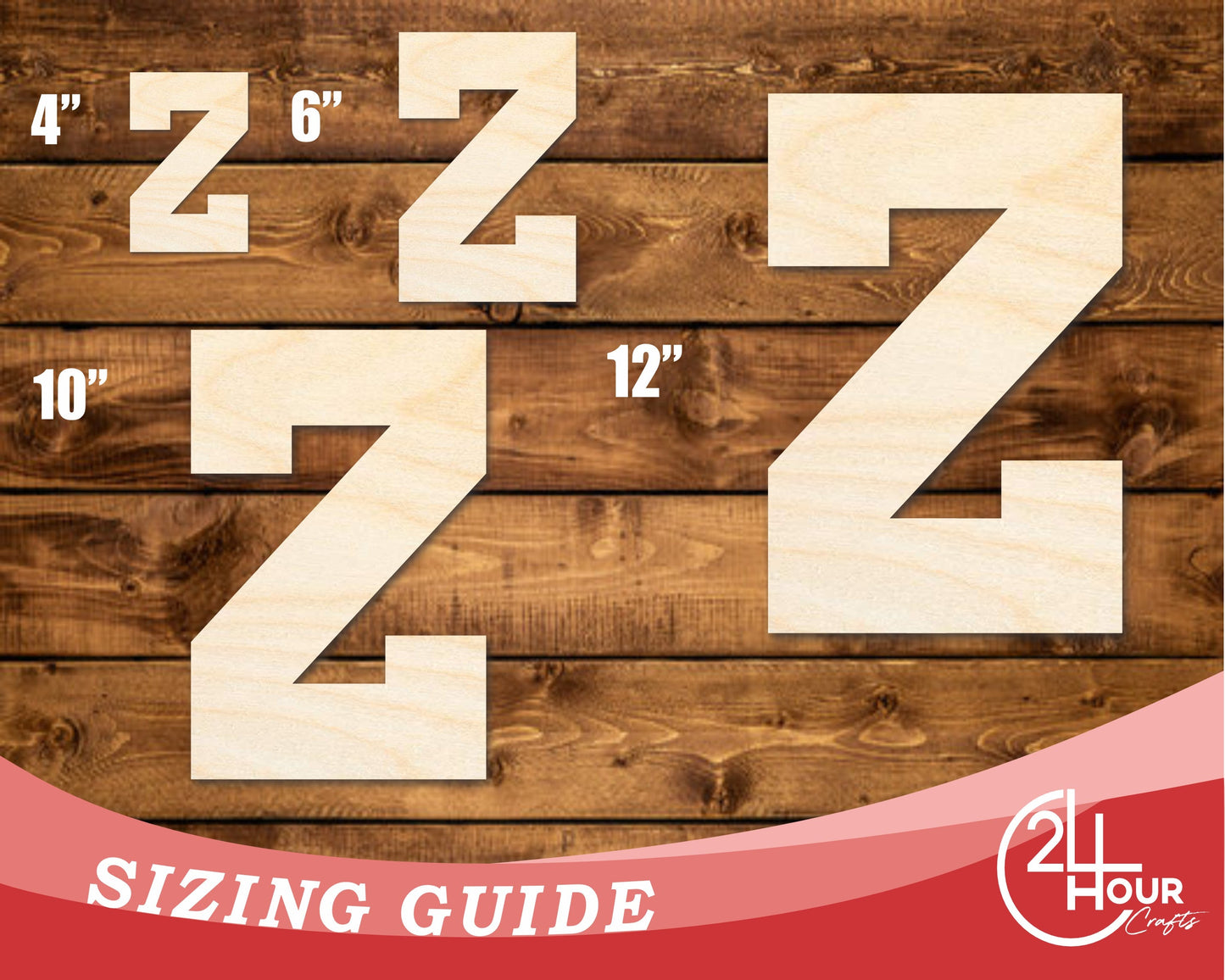Unfinished Wood Varsity Team Font - Z Shape | DIY Craft Cutout | up to 46" DIY