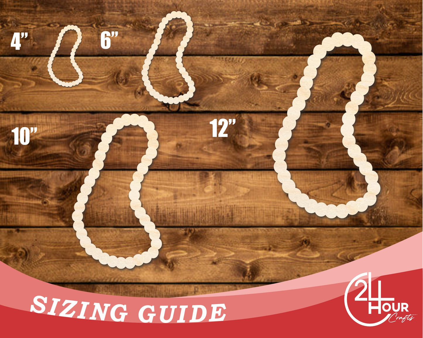 Unfinished Wood Beaded Necklace Shape | DIY Craft Cutout | up to 46" DIY