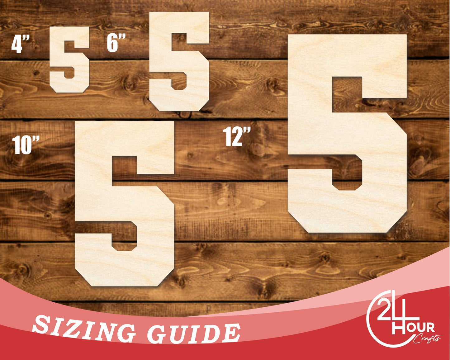 Unfinished Wood Varisty Number Five Shape | DIY Craft Cutout | up to 46" DIY
