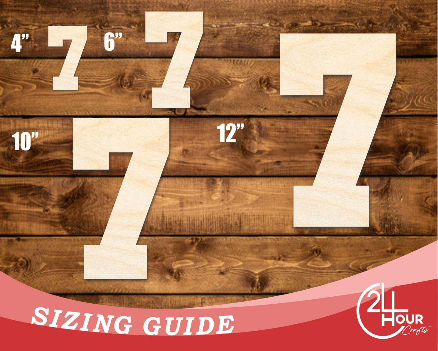 Unfinished Wood Varisty Number Seven Shape | DIY Craft Cutout | up to 46" DIY