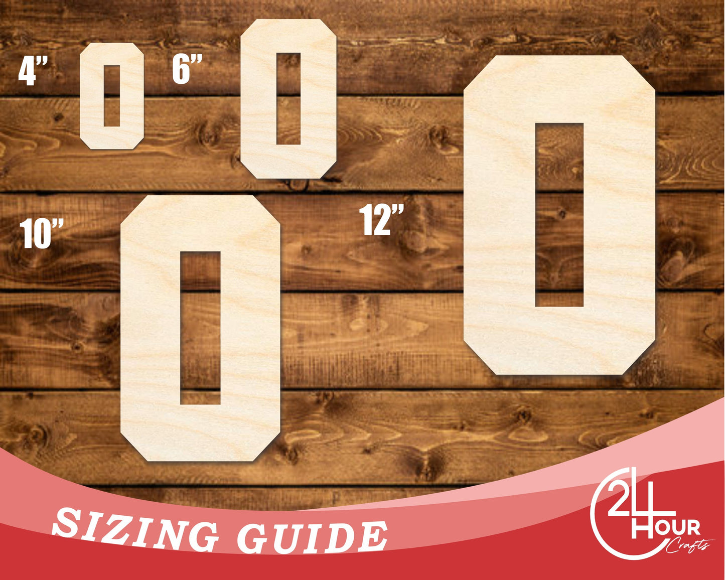 Unfinished Wood Varisty Number Zero Shape | DIY Craft Cutout | up to 46" DIY