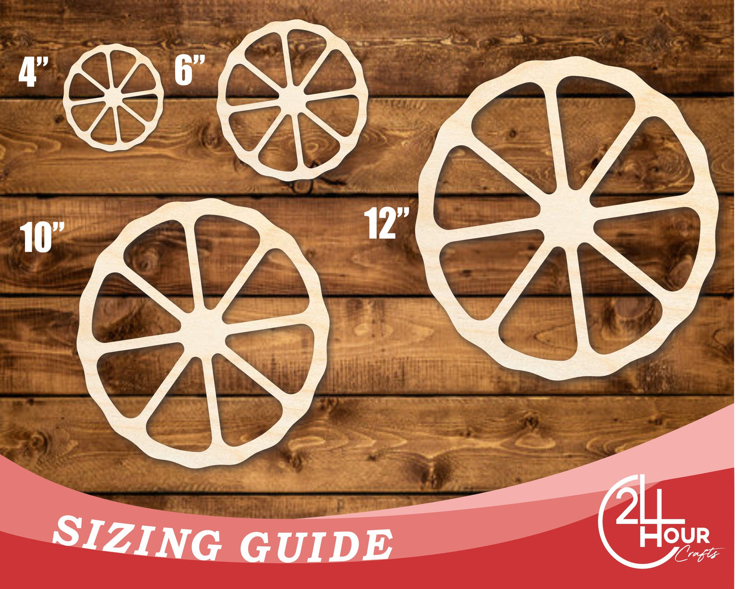 Unfinished Wood Fruit Slice Shape | DIY Craft Cutout | up to 46" DIY