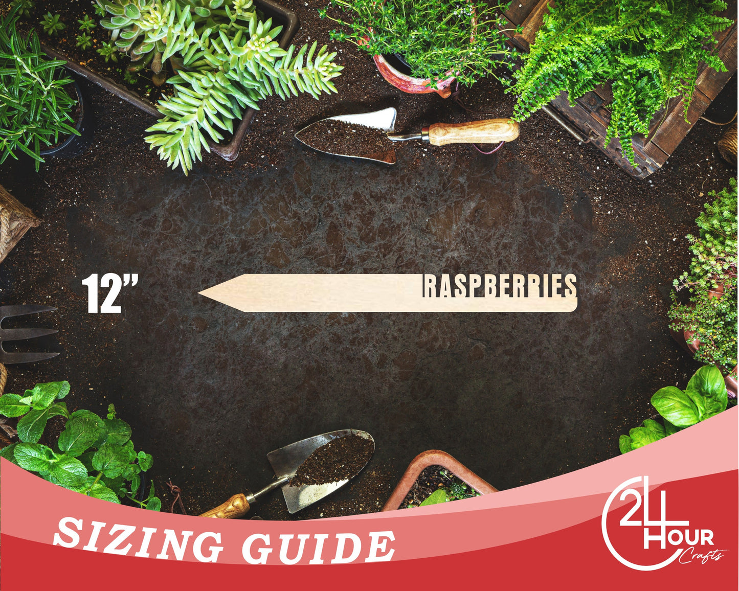 Unfinished Wood Raspberries Garden Stake | DIY Craft Cutout | up to 24" DIY