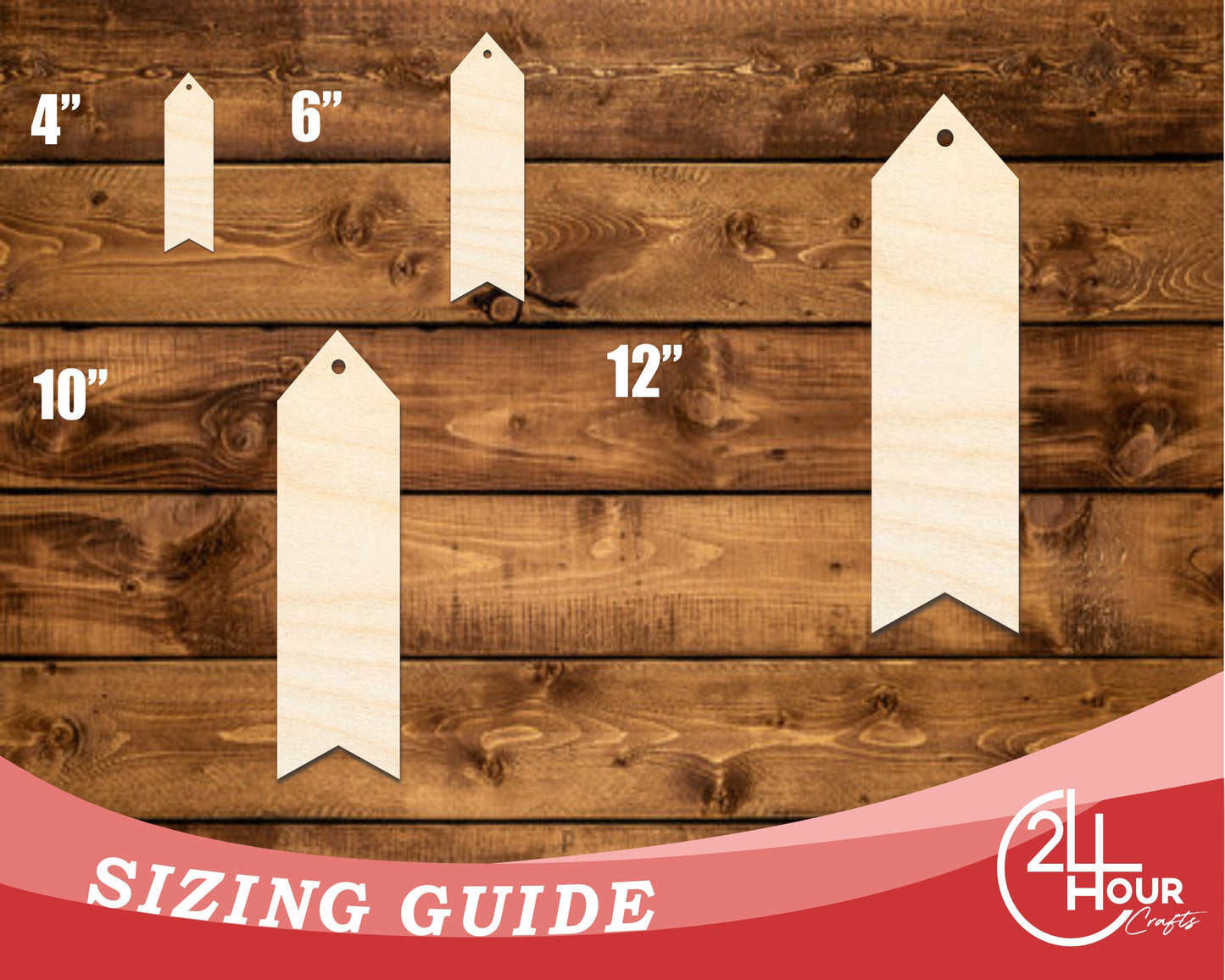 Unfinished Wood Wavy Simple Bookmark Shape | DIY Craft Cutout | up to 12" DIY