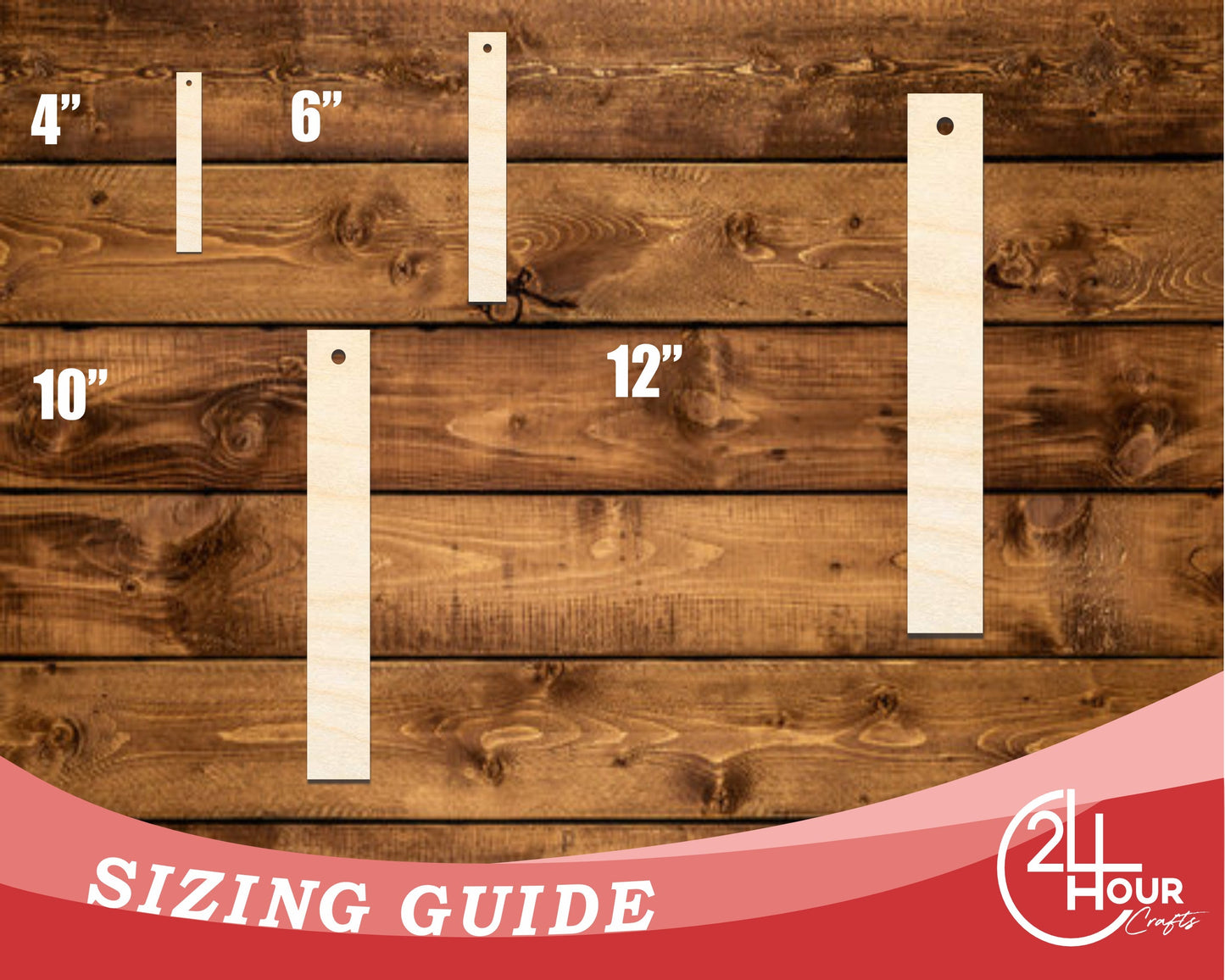 Unfinished Wood Narrow Bookmark Shape | DIY Craft Cutout | up to 12" DIY