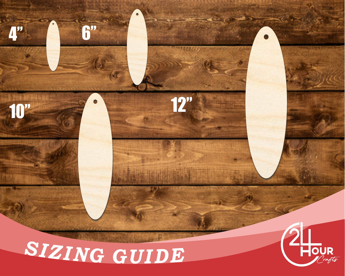 Unfinished Wood Oval Bookmark Shape | DIY Craft Cutout | up to 12" DIY