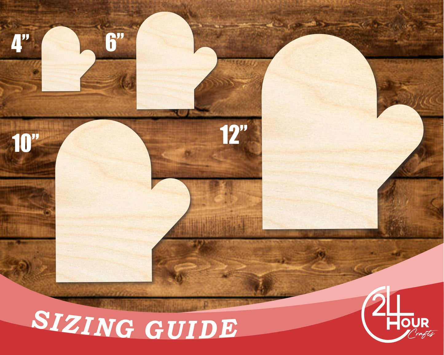 Unfinished Wood Left Oven Mit Shape | DIY Craft Cutout | up to 46" DIY