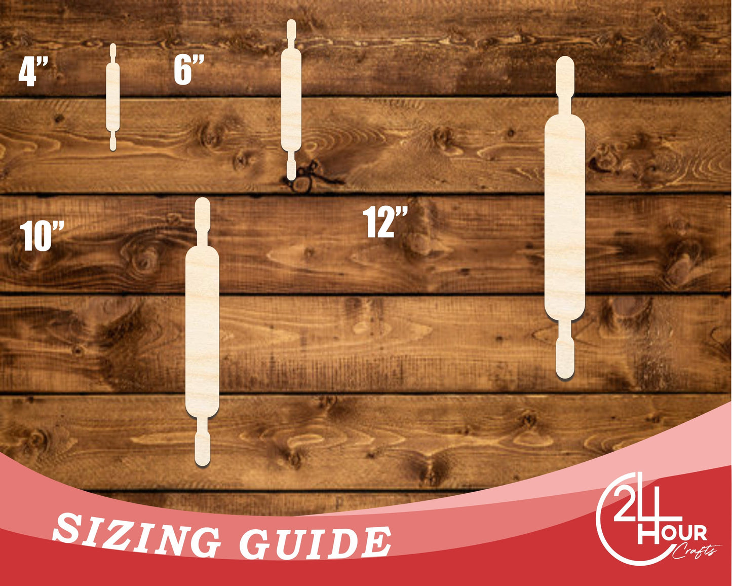 Unfinished Wood Rolling Pin Shape | DIY Craft Cutout | up to 46" DIY