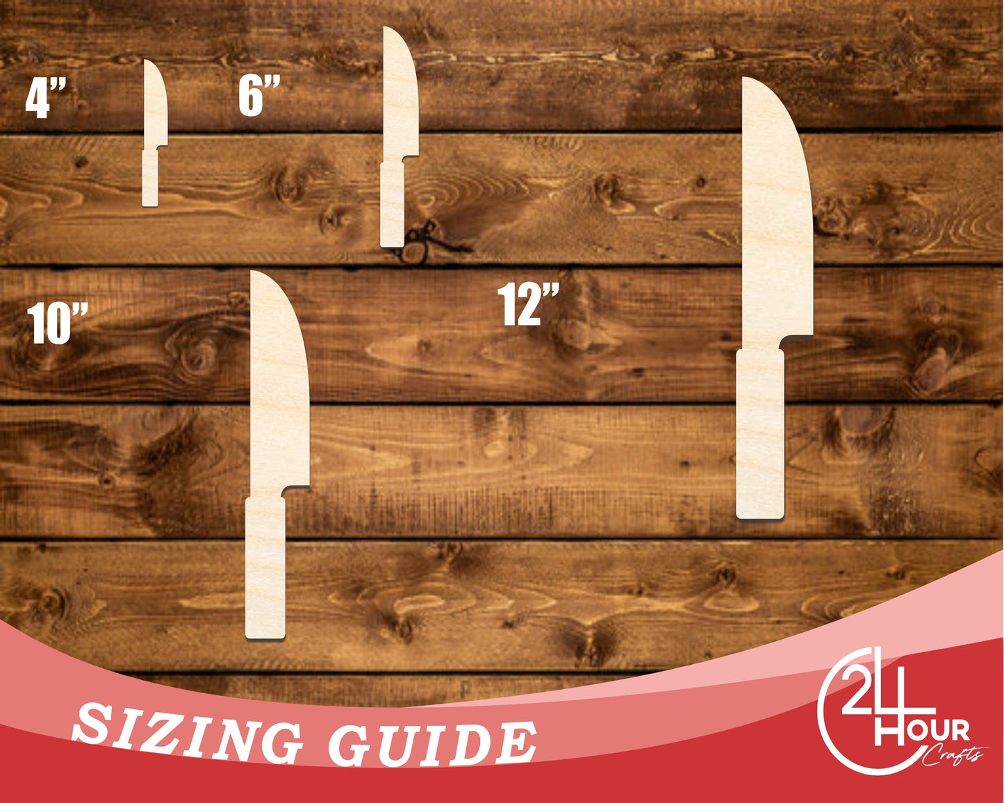 Unfinished Wood Knife Shape | DIY Craft Cutout | up to 46" DIY