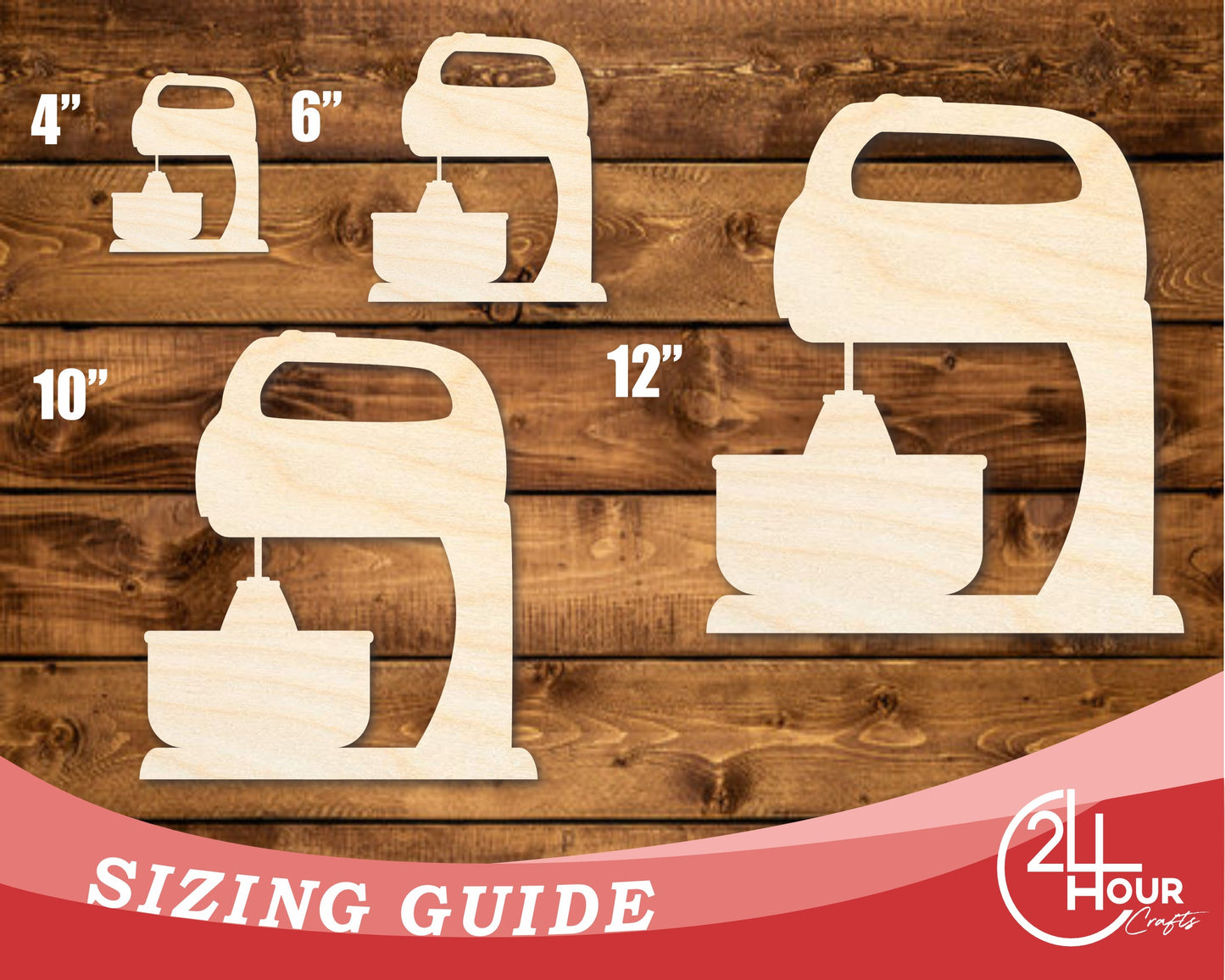 Unfinished Wood Mixer Shape | DIY Craft Cutout | up to 46" DIY